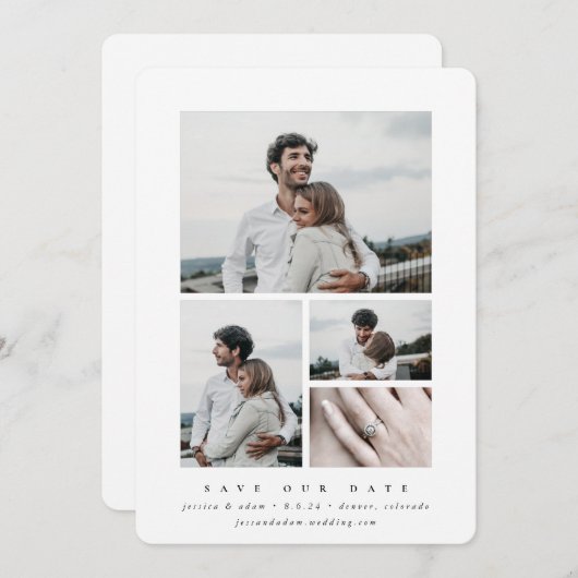 Minimale multi-foto van legant save the date (Voorkant / Achterkant)