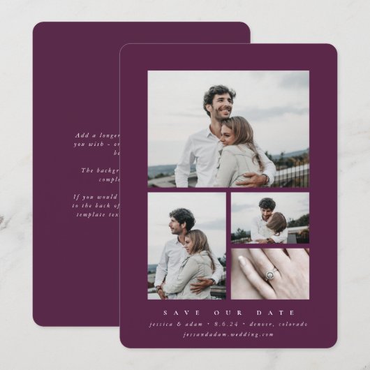 Minimale multi-foto van legant save the date (Voorkant / Achterkant)