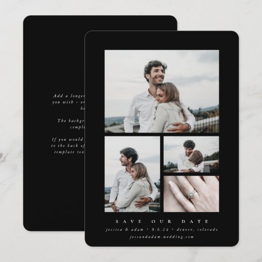 Minimale multi-foto van legant save the date (Voorkant / Achterkant)