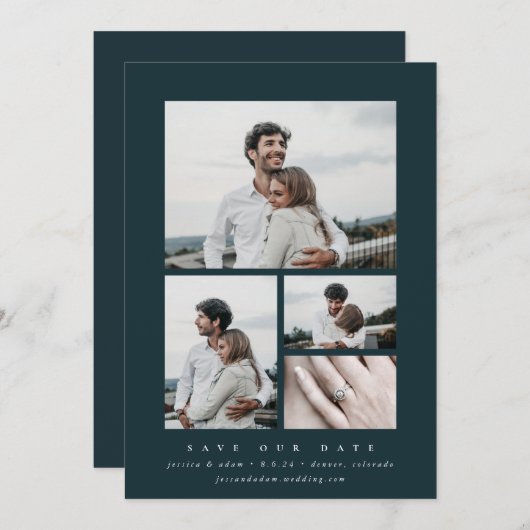 Minimale multi-foto van legant save the date (Voorkant / Achterkant)