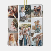 Minimale Multi Fotocollage familienaam Monogram Keramisch Ornament (Links)