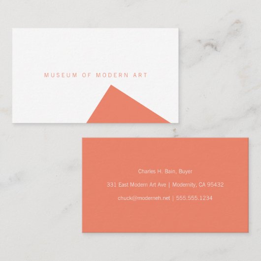 Minimale museumhoek voor en solide back Business Visitekaartje (Voorkant / Achterkant)