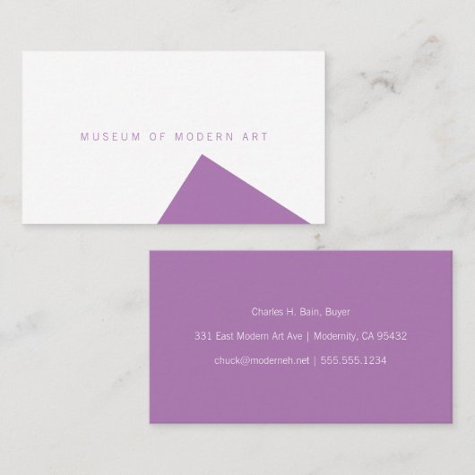 Minimale museumhoek voor en solide back Business Visitekaartje (Voorkant / Achterkant)