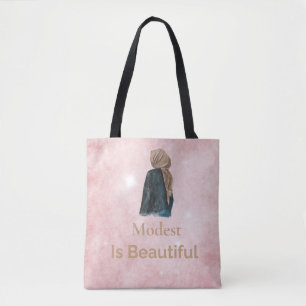 Minimale Muslimah Esthetische Typografie Ontwerp Tote Bag
