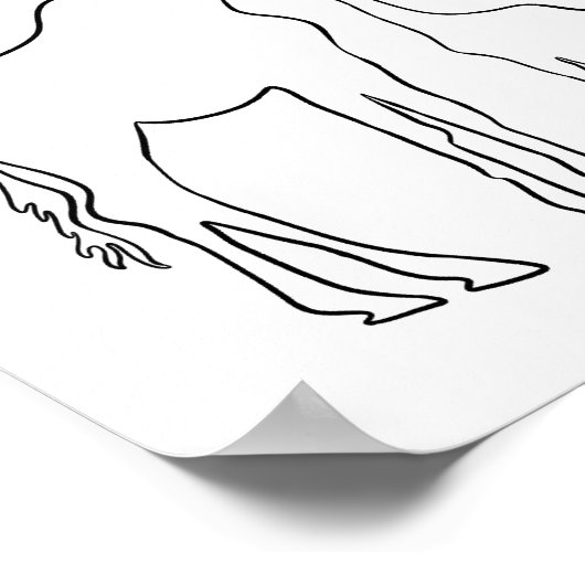 Minimale muurmuur van moeder en Baby Giraffe Poster (Hoek)