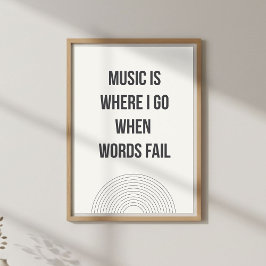 Minimale muziekliefhebber citaat poster