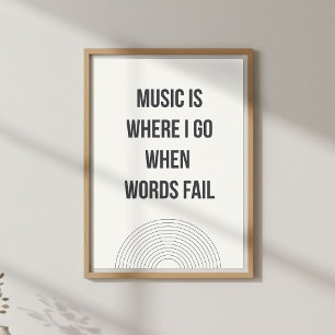 Minimale muziekliefhebber citaat poster