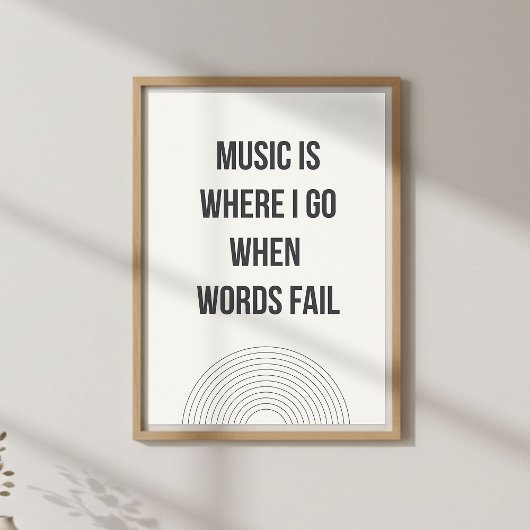 Minimale muziekliefhebber citaat poster