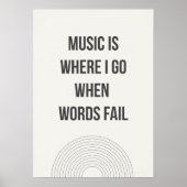 Minimale muziekliefhebber citaat poster (Voorkant)