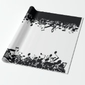 Minimale muzieknotitieweergave cadeaupapier (Uitgerold)