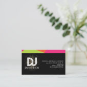 Minimale muziekproducent Black Gold Neon Visitekaartje (Staand voorkant)