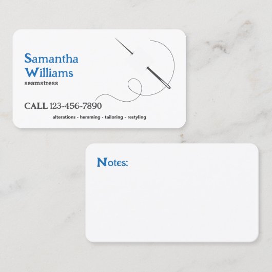 Minimale naaister visitekaartje (Voorkant / Achterkant)