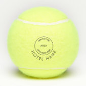 Minimale naam aangepast Logo hotel om het even wel Tennisballen (Achterkant)