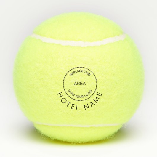 Minimale naam aangepast Logo hotel om het even wel Tennisballen (Achterkant)