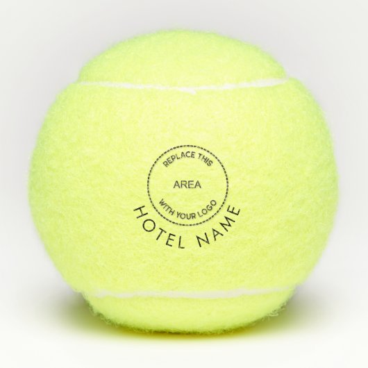 Minimale naam aangepast Logo hotel om het even wel Tennisballen (Voorkant)
