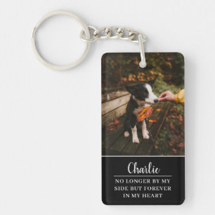 Minimale naam Aangepaste foto Pet Memorial Sleutelhanger