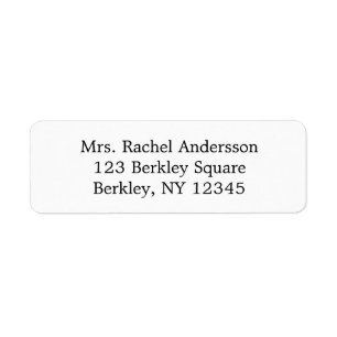 Minimale naam Adres Terugzendadres label