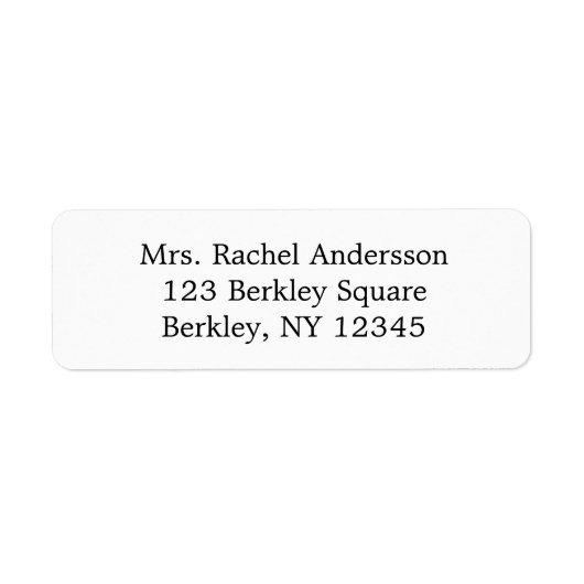 Minimale naam Adres Terugzendadres label (Voorkant)