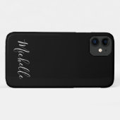 Minimale naam eenvoudig zwart zwart wit Case-Mate iPhone case (Achterkant (horizontaal))