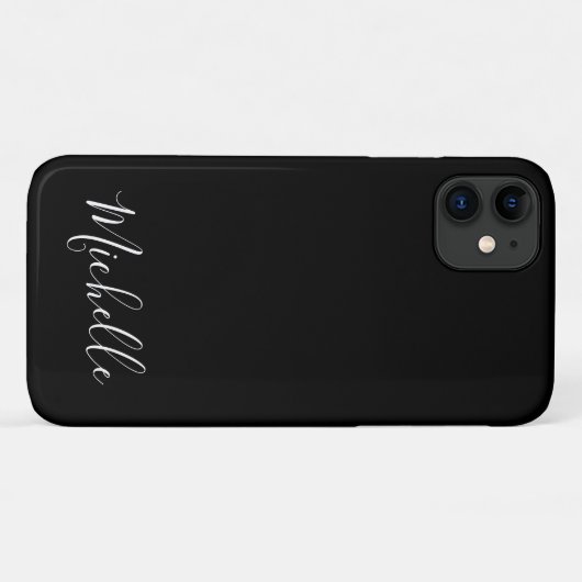 Minimale naam eenvoudig zwart zwart wit Case-Mate iPhone case (Achterkant (horizontaal))
