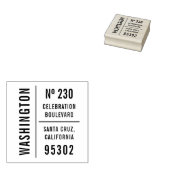 Minimale naam en retouradres van de Typografie Rubberstempel (Gestempeld)