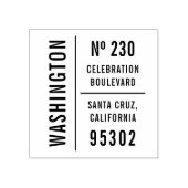 Minimale naam en retouradres van de Typografie Rubberstempel (Afrduk)