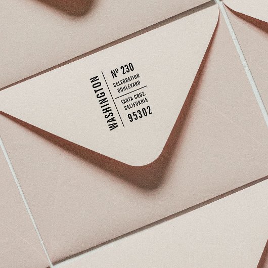 Minimale naam en retouradres van de Typografie Zelfinktende Stempel