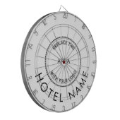 Minimale naam hotel Logo Elke kleur Dartbord (Voorkant Links)