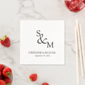 Minimale Naam Initiaal Monogram Huwelijk Servet (Insitu)