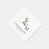 Minimale Naam Initiaal Monogram Huwelijk Servet (Hoek)