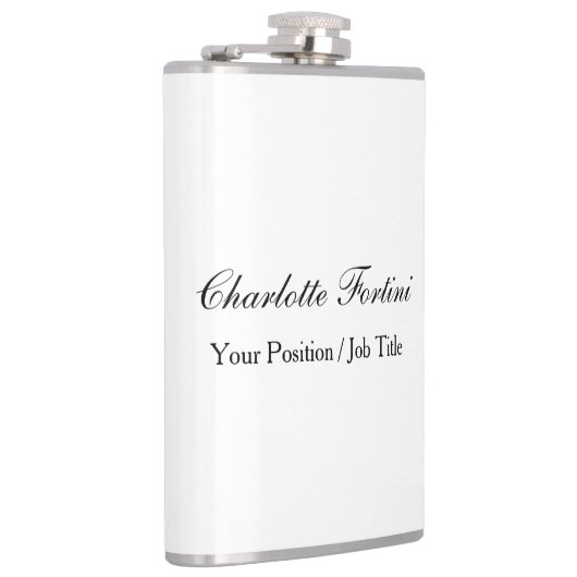 Minimale naam klassiek handschrift heupfles (Rechts)