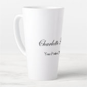 Minimale naam klassiek handschrift latte mok (Linkerhoek)