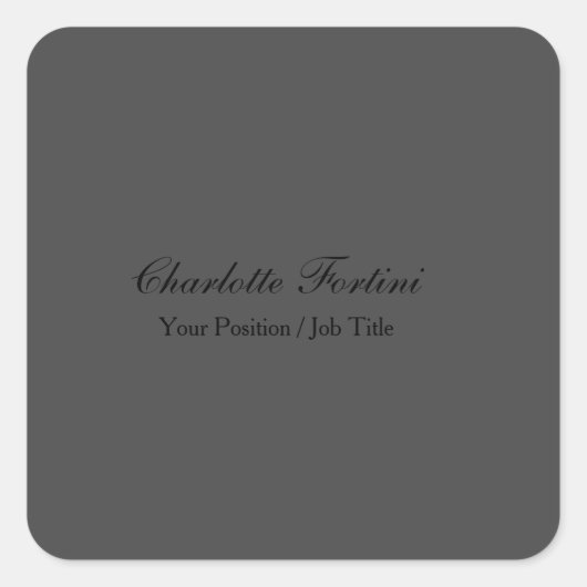 Minimale naam klassiek handschrift vierkante sticker (Voorkant)