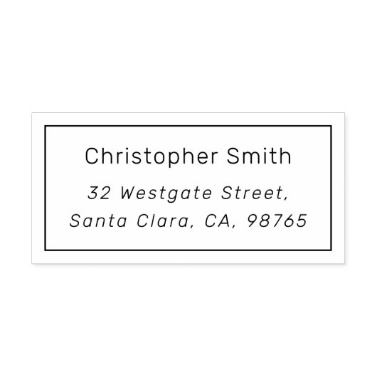 Minimale naam Lijst & achternaam Retouradres Rubberstempel (Afrduk)