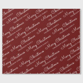 Minimale naam rode witte kerst cadeaupapier (Vlak)