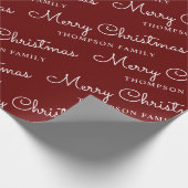 Minimale naam rode witte kerst cadeaupapier (Hoek)