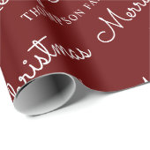 Minimale naam rode witte kerst cadeaupapier (Rol Hoek)