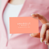 Minimale naam | Sans Serif lettertype | Peach Visitekaartje