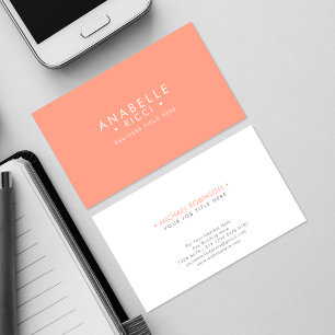 Minimale naam   Sans Serif lettertype   Peach Visitekaartje