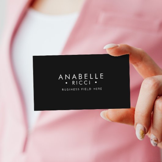 Minimale naam | Sans Serif lettertype | Zwart Visitekaartje