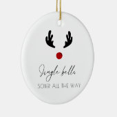 Minimale  naam Sobriety Christmas Keramisch Ornament (Rechts)