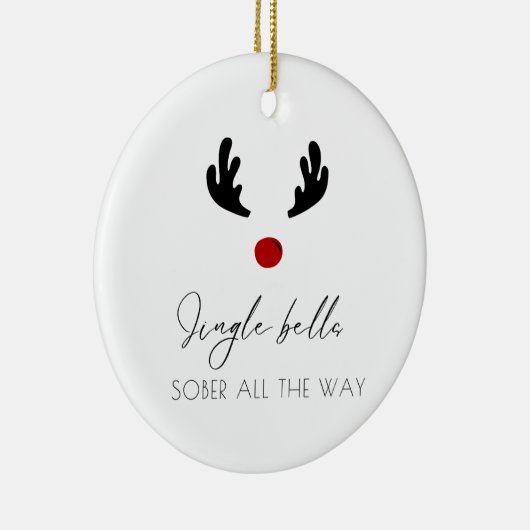 Minimale naam Sobriety Christmas Keramisch Ornament (Rechts)