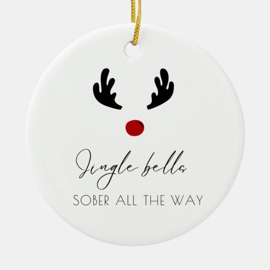 Minimale  naam Sobriety Christmas Keramisch Ornament (Voorkant)
