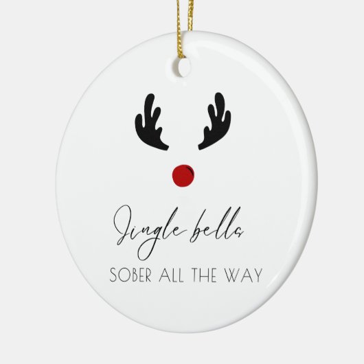 Minimale  naam Sobriety Christmas Keramisch Ornament (Links)