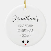 Minimale  naam Sobriety Christmas Keramisch Ornament (Achterkant)