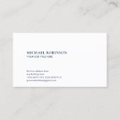 Minimale naam | Soort seriefabont | Donkerblauw Visitekaartje (Achterkant)