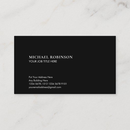 Minimale naam | Soort seriefabont | wit Visitekaartje (Achterkant)