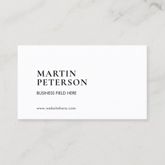 Minimale naam | Soort seriefabont | wit Visitekaartje (Voorkant)