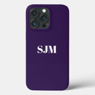 Minimale naam van aangepast monogram donker violet Case-Mate iPhone case
