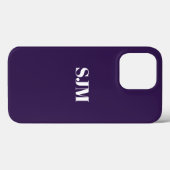 Minimale naam van aangepast monogram donker violet Case-Mate iPhone case (Achterkant (horizontaal))